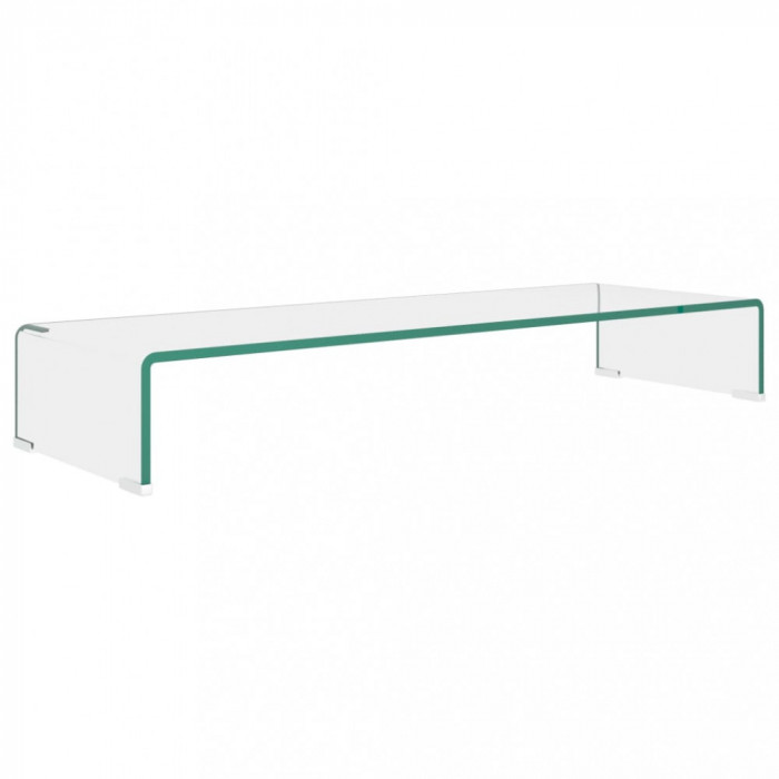vidaXL Stand TV/Suport monitor sticlă transparentă 90x30x13 cm