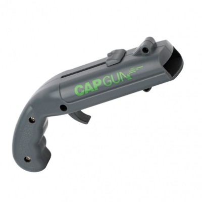 Deschizator sticle tip pistol cu tragaci, lansator capac, plastic abs, 13x6x3.7 cm, gri foto