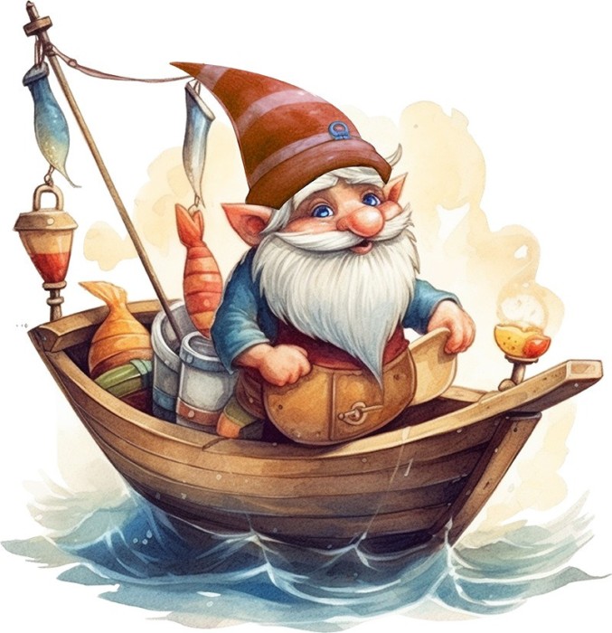 Sticker decorativ, Gnom Fericit, Multicolor, 60 cm, 1247STK-3