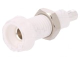 Soclu Banană 4mm Alb Nichelat 10A 250V