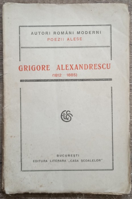 Poezii alese - Grigore Alexandrescu// 1921