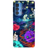 Husa compatibila cu Motorola Edge 20 Lite model Space trip, Silicon, TPU, Viceversa, Transparent, Carcasa