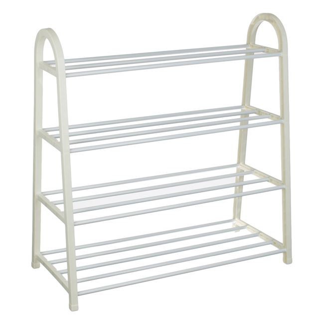 Suport Incaltaminte cu 4 Rafturi Alb 61x28x64cm