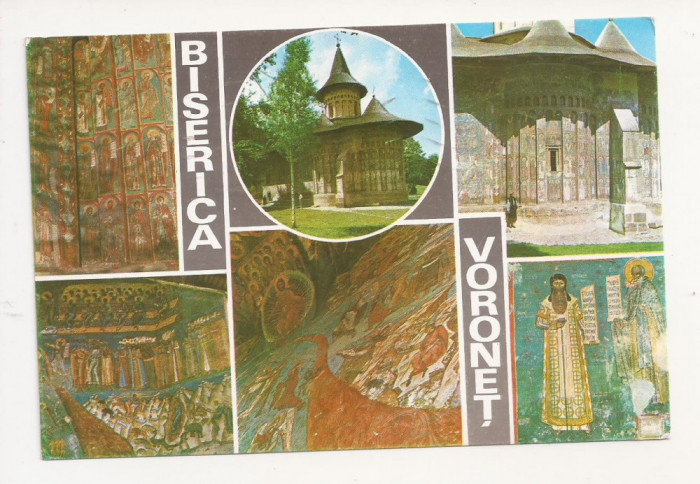 F1 - Carte Postala - Biserica Voronet, circulata 1977