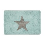 Covoras baie textil maro albastru 58x38x1 cm