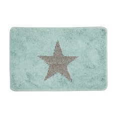 Covoras baie textil maro albastru 58x38x1 cm