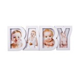 Rama foto bebe, Mobi, 4 cadrane, alba, 18x44 cm