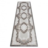 Covor, trotuar acril VALS 0074 Ornament gri / fildeş, 80x300 cm