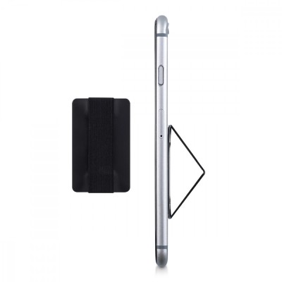 Suport tip inel pentru telefon, Kwmobile, Negru, Plastic, 38691.01 foto
