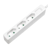PRELUNGITOR LOGILINK, Euro skt x 3, cablu 3G 1.0mm2, 230 V/7.5 A, 50 Hz, max. 1700 W, IP20, 1.5m, alb, &quot;LPS229&quot; (timbru verde 0.8 lei)