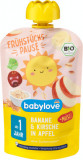 Babylove Piure de banane cireșe ECO de la 1an, 100 g