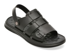 Sandale OTTER negre, D6202, din piele naturala