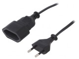 Prelungitor Alimentare 3m PVC Negru 1 Priză 2,5A