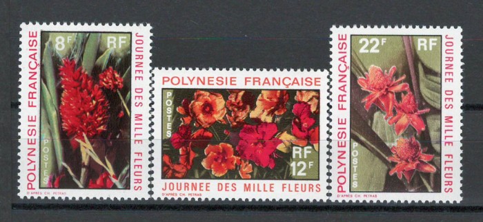 Polinezia Franceza 1971 Mi 133/35 MNH, nestampilat - Flori