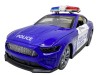 Macheta Ford Mustang politie albastru sunet lumini deschide usile resort 1/43