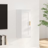 vidaXL Dulap de perete, alb extralucios, 35x34x90 cm, lemn compozit
