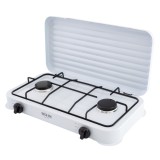 Plita pe gaz B&Ouml;HM BG-M-002-W, 2 arzatoare, 4.4 kW, Albă, GPL, Aprindere Manuală