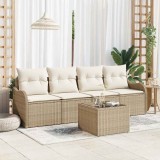VidaXL Set de canapele pentru grădină 5 pcs Bej, crem 55 x 55 x 37 cm
