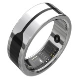 Inel smart premium, nano, ceramic/inox, negru, fitness, ritm cardiac, monitorizare somn, nivel oxigen, pasi, termometru, control gestual, tracker, rez