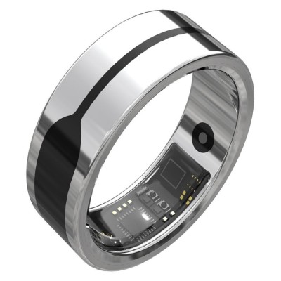 Inel Smart Premium Negru &amp;ndash; Nano Ceramic/Inox, Fitness Tracker, Ritm Cardiac, IP68, Android, Mărime 7 foto