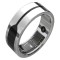 Inel Smart Premium Negru &ndash; Nano Ceramic/Inox, Fitness Tracker, Ritm Cardiac, IP68, Android, Mărime 7