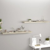 VidaXL Rafturi perete suspendate, 2 buc., stejar, 120x23,5x3,8 cm, MDF