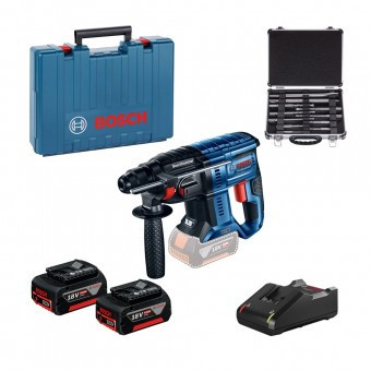 Bosch GBH 180-LI Ciocan rotopercutor brushless, cu 2 acumulatori Li-Ion 4Ah, 2J + Valiza + Set 11 accesorii - 4059952588889 foto