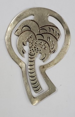 Semn de carte din argint, in forma de palmier, Secol XX foto