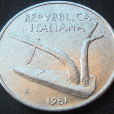 Moneda 10 LIRE - ITALIA, anul 1981 * cod 3127 = A.UNC