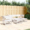 VidaXL Set mobilier relaxare de grădină 5 piese alb lemn masiv de pin 3216916