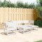 vidaXL Set mobilier relaxare de grădină 5 piese alb lemn masiv de pin 3216916