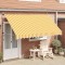 Copertină retractabilă manual, portocaliu și alb, 350 cm, dungi