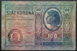 Cumpara ieftin Bancnota 100 COROANE - DubluSupratipar ROMANIA, anul 1912 * cod 157