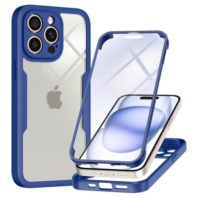 Husa 360&amp;Atilde;&amp;sbquo;&amp;Acirc;&amp;deg; iPhone 15 Pro Max Techsuit ColorVerse, albastru foto