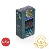 Cutie cu 3 perechi de șosete cu dungi din bumbac 98% - Petrol, Antracit, Albastru 35-38