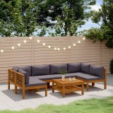 Gossi set mobilier gradina cu perne, 7 piese, lemn masiv de acacia