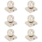 VidaXL Capace st&acirc;lpi tip glob, 6 buc., 71 x 71 mm, oțel inoxidabil