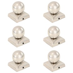 Capace st&amp;acirc;lpi tip glob, 6 buc., 71 x 71 mm, oțel inoxidabil foto