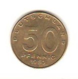 SV * DDR / Germania de Est * 50 PFENNIG 1950 A * XF, Europa, Cupru-Nichel