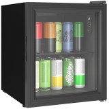 HOMCOM Frigider 46L, 59 Cutii, Ușă din Sticlă, Raft Temperat, LED, Touchscreen, pentru Bucătărie Birou Dormitor Bar, Negru | Aosom Romania