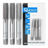 Set tarozi pentru filetare manuala, M12 x 1,75 mm, 3 bucati, Geko G38321