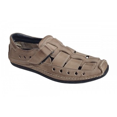 Sandale barbati casual din piele naturala Ultra Confort Nisip SCV1SP foto