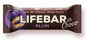 Lifebar baton cu prune in ciocolata raw bio 40g foto