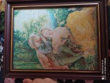 Goblen cusut manual &bdquo;Pastorala&rdquo; (după Fran&ccedil;ois Boucher), 40 x 50 cm.