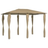 VidaXL Pavilion cu huse pentru st&acirc;lpi, gri taupe, 3x4x2,6 m, 160 g/m&sup2;