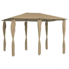 vidaXL Pavilion cu huse pentru stâlpi, gri taupe, 3x4x2,6 m, 160 g/m²