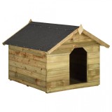 Cușcă c&acirc;ine grădină, acoperiș detașabil, FSC, lemn pin tratat, vidaXL