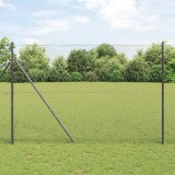 Set de St&acirc;lpi de Gard Gri 1.6 x 10 m Oțel Galvanizat