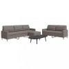 VidaXL Set de canapea cu perne, 3 piese, gri taupe, material textil