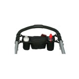 Organizator universal pentru carucior cu buzunare si suport pentru sticle, negru
